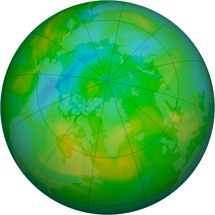 Arctic ozone map for 11 August 1979